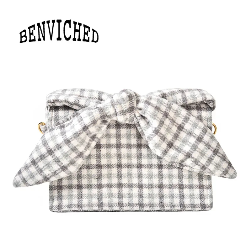 BENVICHED Ladies' Lamb hair bag 2019 new spring fashion lattice cute white bow handbag Inclined single shoulder bag c445
BENVICHED Ladies' Lamb hair bag 2019 new spring fashion lattice cute white bow handbag Inclined single shoulder bag c445