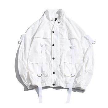 2020 New Arrival Men Fashion Men's Overalls Thin Bomber Jacket Summer Ribbons Loose Pocket Coat Hip Hop Wind Jacket US Size
2020 New Arrival Men Fashion Men's Overalls Thin Bomber Jacket Summer Ribbons Loose Pocket Coat Hip Hop Wind Jacket US Size
