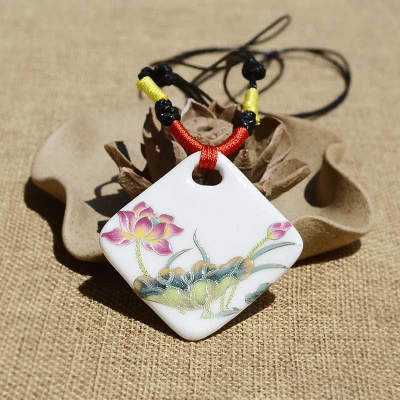 Vintage Necklaces pendants crochet rope necklace ceramic chokers necklace for women pastels golden lotus necklace Jewelry gift
Vintage Necklaces pendants crochet rope necklace ceramic chokers necklace for women pastels golden lotus necklace Jewelry gift