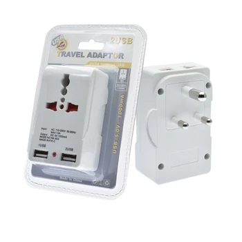 India south Africa plug adapter with dual USB 5V1A 13A round 3pins return to two socket white electric Charge power plug adapter
India south Africa plug adapter with dual USB 5V1A 13A round 3pins return to two socket white electric Charge power plug adapter