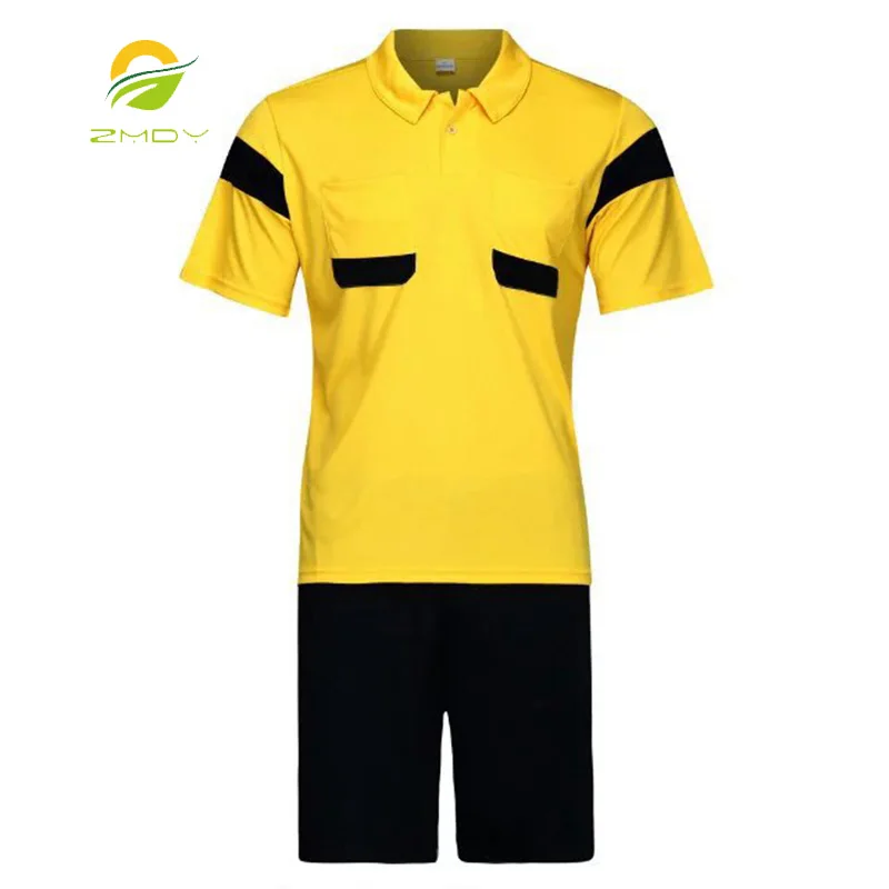 Image ZMDY football Jersey sets Soccer referee Jerseys suit short sleeve match football Tracksuit breathable jersey + shorts uniforms