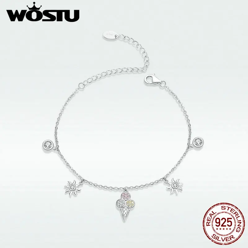 WOSTU 100% Real 925 Sterling Silver Ice Cream Bracelet Hot Fashion Cute CZ Three Lovely Colos Bracelet For Women BKB139
WOSTU 100% Real 925 Sterling Silver Ice Cream Bracelet Hot Fashion Cute CZ Three Lovely Colos Bracelet For Women BKB139