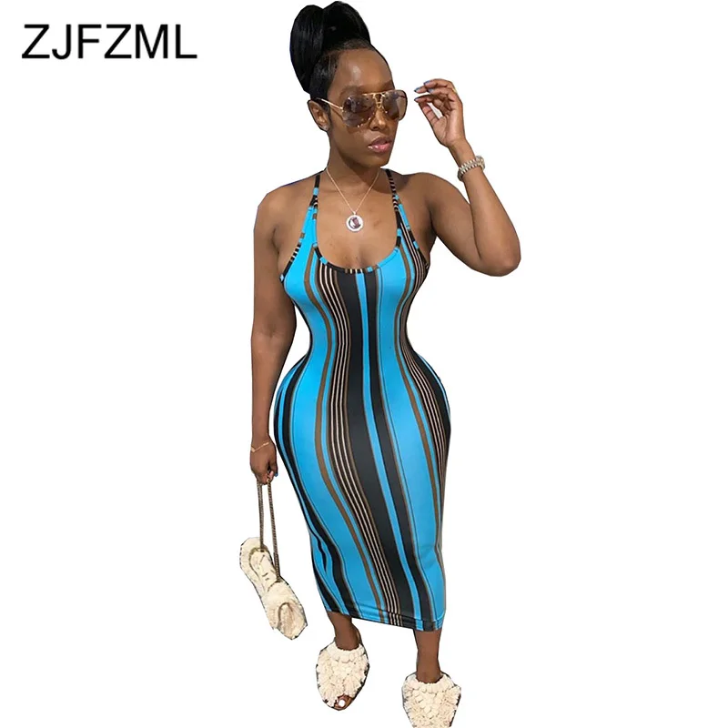 Striped Print Sexy Bandage Dress For Women Spaghetti Strap Backless Club Party Dress Summer O Neck Sleeveless Bodycon Sundress
Striped Print Sexy Bandage Dress For Women Spaghetti Strap Backless Club Party Dress Summer O Neck Sleeveless Bodycon Sundress