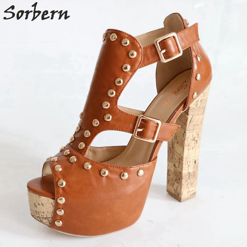 Sorbern African Woman Shoes Women Pumps Party Shoes Platform Heels Thin Cross Straps Cute Round Toe Women Shoes Size 10 Big Size