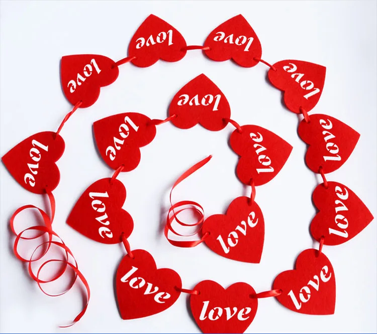 16pcs/set 2.8m Non-woven heart shaped banner hollow love garland DIY home decoration Valentine's day wedding decoration supplies
16pcs/set 2.8m Non-woven heart shaped banner hollow love garland DIY home decoration Valentine's day wedding decoration supplies