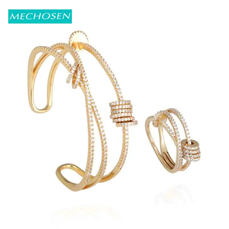 MECHOSEN Luxury Unique Geometric Round Fashion Gold Jewelry Set For Lady Wedding Party Zircon India Bride Bangle Ring Sets 2019
MECHOSEN Luxury Unique Geometric Round Fashion Gold Jewelry Set For Lady Wedding Party Zircon India Bride Bangle Ring Sets 2019
