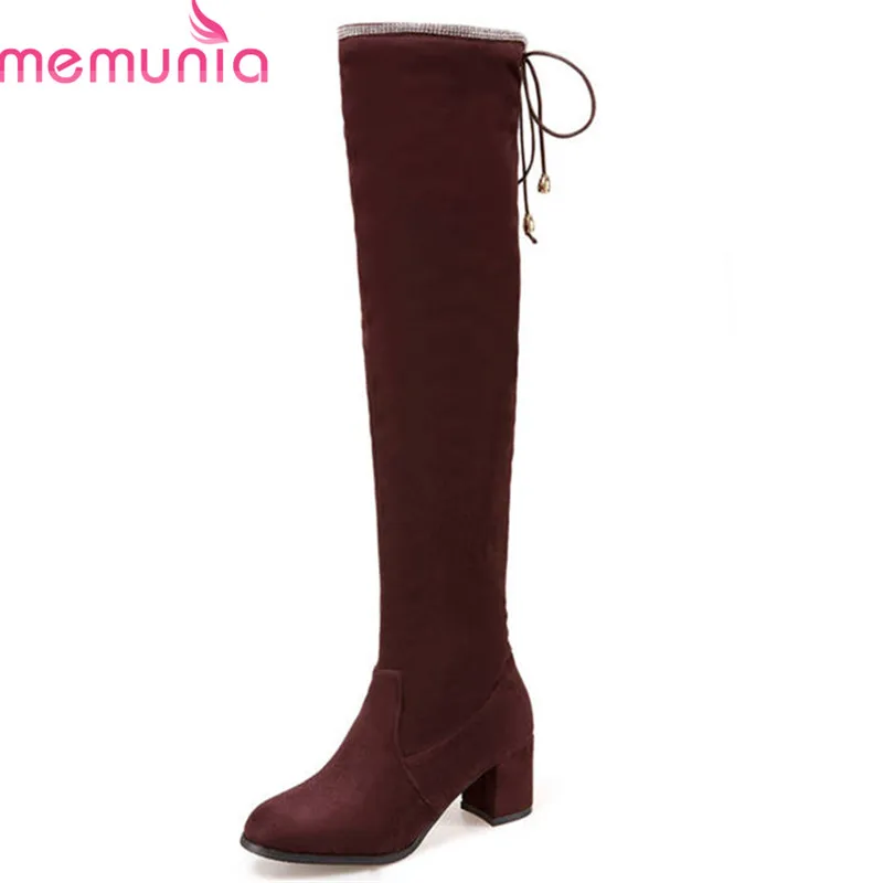 MEMUNIA 2020 plus size 35-47 flock thigh high boots women lace up autumn winter ladies boots square high heels boots prom shoes
MEMUNIA 2020 plus size 35-47 flock thigh high boots women lace up autumn winter ladies boots square high heels boots prom shoes