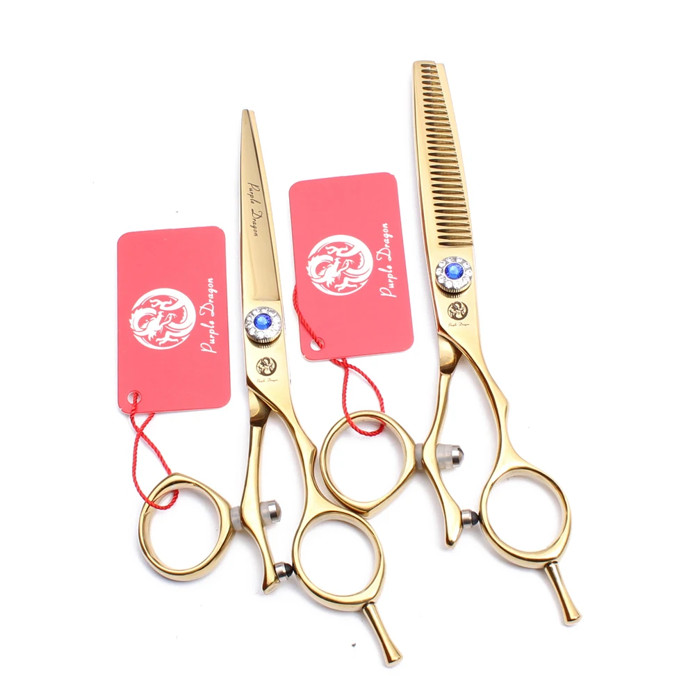 5.5" 16cm 440C Gold Swivel Handle Purple Dragon Hairdressing Scissors Cutting Shears Thinning Scissors Salon Hair Scissors Z9019
5.5" 16cm 440C Gold Swivel Handle Purple Dragon Hairdressing Scissors Cutting Shears Thinning Scissors Salon Hair Scissors Z9019