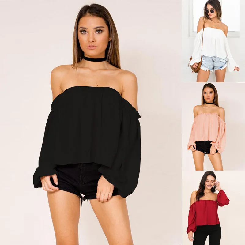 New 2018 Fashion Summer Spring Sexy Off Shoulder Women Chiffon Blouse Casual White Strapless Top Shirts Women Blouse S-XL
New 2018 Fashion Summer Spring Sexy Off Shoulder Women Chiffon Blouse Casual White Strapless Top Shirts Women Blouse S-XL