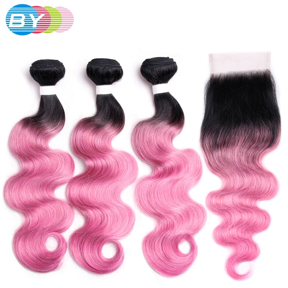 BY Pre-Colored Non-Remy One Pack Brazilian Body Wave With Lace Closure Free Part Human Hair Weave OT Rose Pink Ombre Hair Color
BY Pre-Colored Non-Remy One Pack Brazilian Body Wave With Lace Closure Free Part Human Hair Weave OT Rose Pink Ombre Hair Color