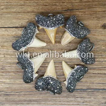 Exclusive natural shark tooth crystal paved pendants, Elegant shark teeth boho jewelry
Exclusive natural shark tooth crystal paved pendants, Elegant shark teeth boho jewelry