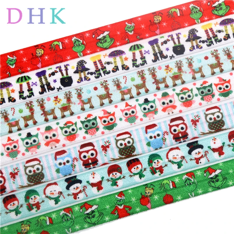 DHK 5/8'' 5yards owl halloween deer printed Fold Elastic FOE stretch ribbon hairbow headwear headband DIY OEM C1610
DHK 5/8'' 5yards owl halloween deer printed Fold Elastic FOE stretch ribbon hairbow headwear headband DIY OEM C1610