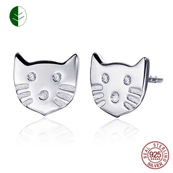 Lovely Sterling Silver Cat Face Stud Earrings Cute Cat Whisker Earrings for Woman Girls Cat Lovers Jewelry Gift ZK30
Lovely Sterling Silver Cat Face Stud Earrings Cute Cat Whisker Earrings for Woman Girls Cat Lovers Jewelry Gift ZK30