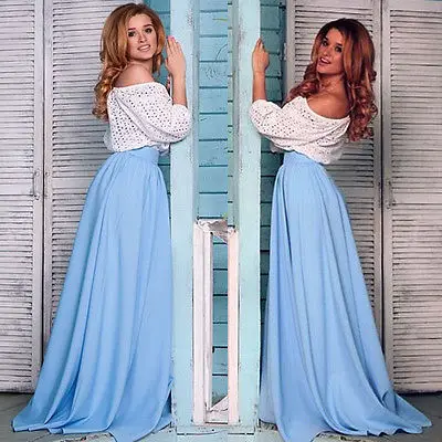 Summer Women High Waist Pleated Zipper Sundress Beach Light blue Party Maxi Long Skirt
Summer Women High Waist Pleated Zipper Sundress Beach Light blue Party Maxi Long Skirt