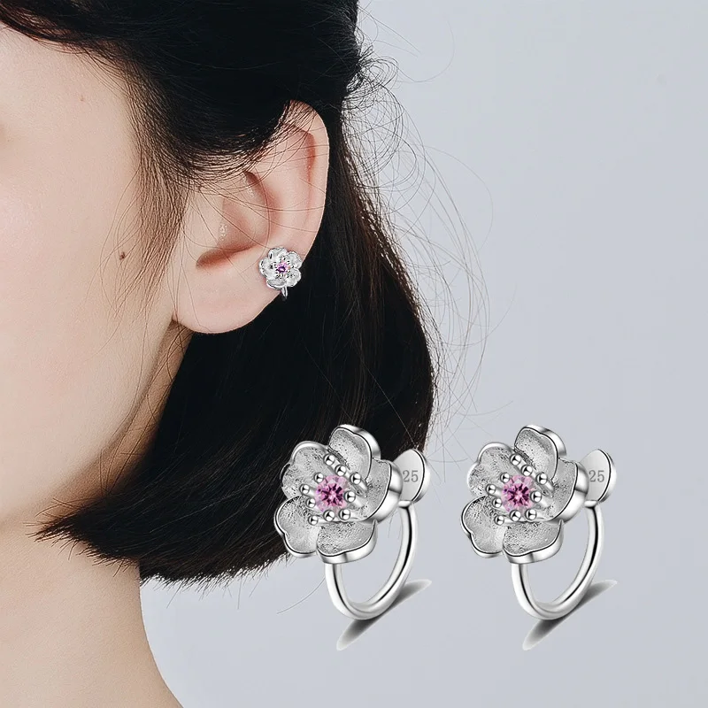 QIAMNI Korea Style Crystal Cherry Blossom Flower Cuff Clip-on Earrings No Piercing Pendientes Birthday Gift Christmas Jewelry
QIAMNI Korea Style Crystal Cherry Blossom Flower Cuff Clip-on Earrings No Piercing Pendientes Birthday Gift Christmas Jewelry
