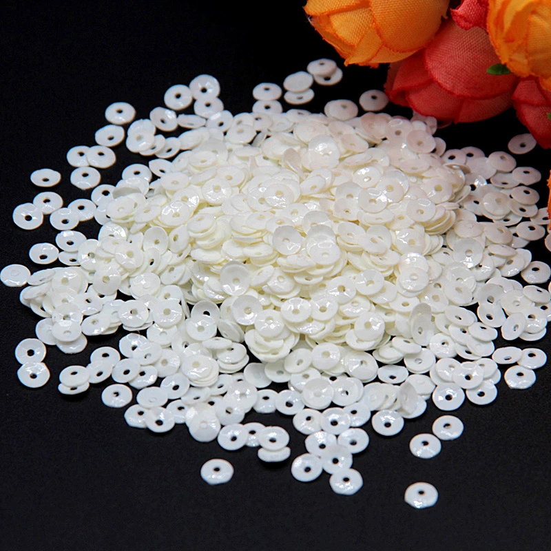 Sequin 3-30mm White Series Color Round Cup Large Sequins Flat Round Pvc Sequin Paillettes Sewing Wedding Decoration Craft 10g
