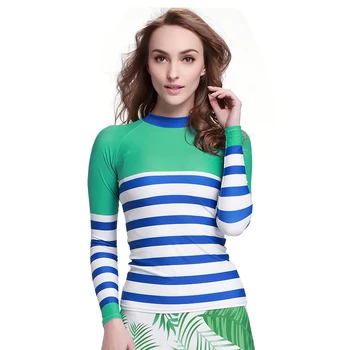 2019 New Women Long Sleeve Swimwear Rash Guard Tops UV 50+ Skin Striped Swimming T Shirt For Sun Protection Diving Tees
2019 New Women Long Sleeve Swimwear Rash Guard Tops UV 50+ Skin Striped Swimming T Shirt For Sun Protection Diving Tees