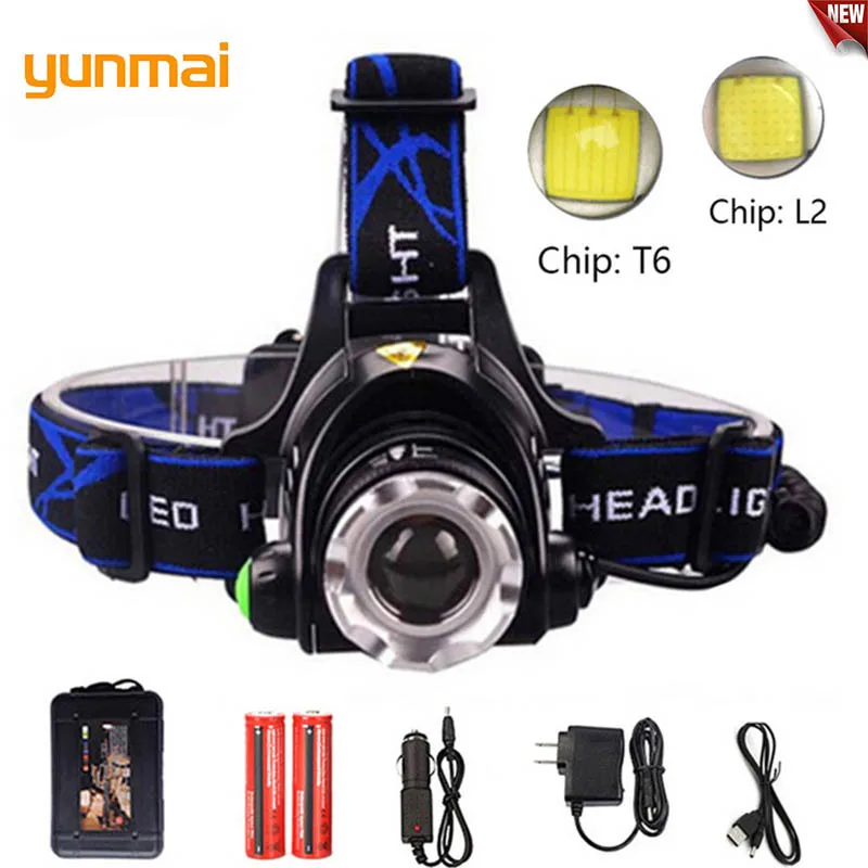 

NEW Super bright 6000 lumens led headlamp xml t6 xm-l2 Headlight Lantern 4 mode waterproof torch head 18650 Rechargeable Battery