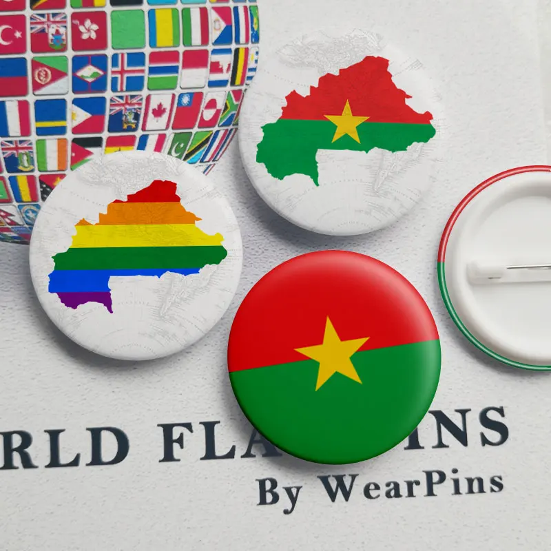 Burkina Faso Flag Map Tin Button Pins LGBT Gay Rainbow Pride Tin Button Badges
Burkina Faso Flag Map Tin Button Pins LGBT Gay Rainbow Pride Tin Button Badges