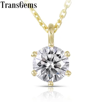 Transgems 14K 585 Yellow Gold 6.5MM 1Carat F Color Moissanite Round Brilliant Cutting Pendant Necklace for Women Wedding Gifts
Transgems 14K 585 Yellow Gold 6.5MM 1Carat F Color Moissanite Round Brilliant Cutting Pendant Necklace for Women Wedding Gifts