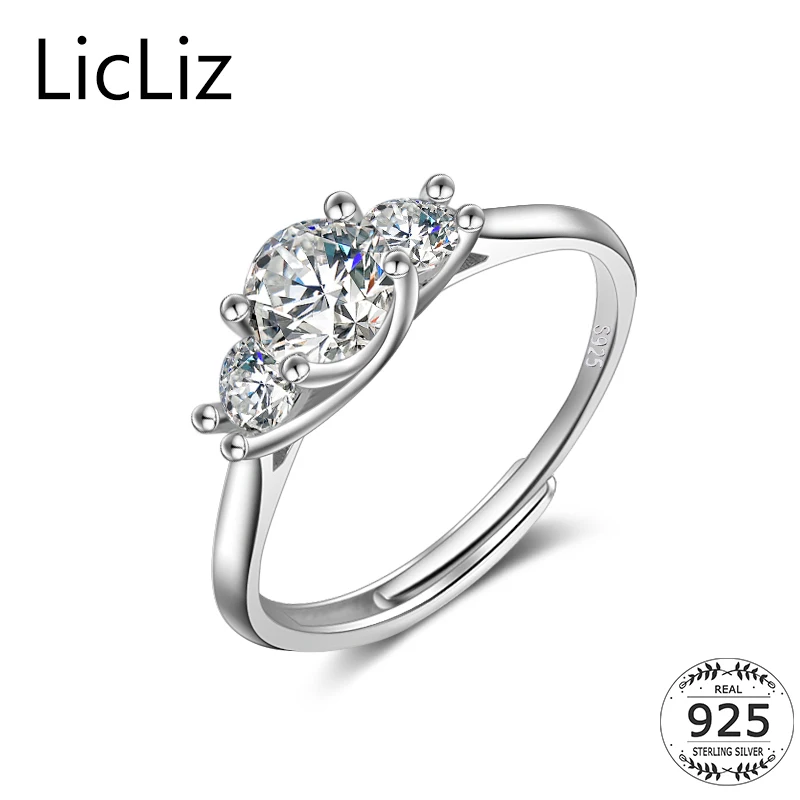 LicLiz Round Three Stone Zircon Crystal Engagement Rings Women 925 Silver Wedding Engagement Ring Adjustable Jewelry 2019 LR0348
LicLiz Round Three Stone Zircon Crystal Engagement Rings Women 925 Silver Wedding Engagement Ring Adjustable Jewelry 2019 LR0348