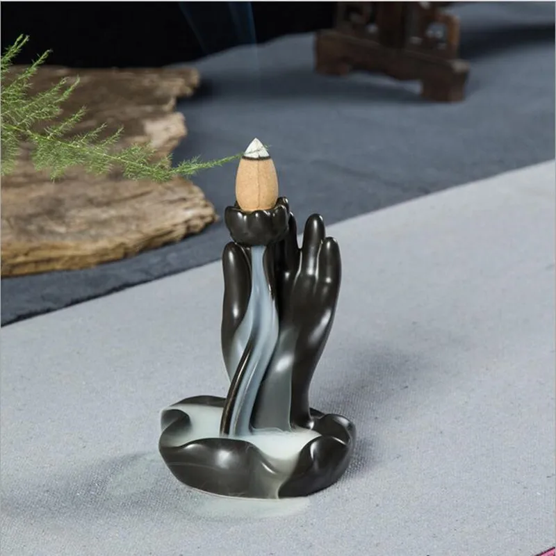 1PC Chinese Ceramic Incense Burner Lotus in Palm Style Cone&Coin Incense Holder as decorative Insence Fragrance Base
1PC Chinese Ceramic Incense Burner Lotus in Palm Style Cone&Coin Incense Holder as decorative Insence Fragrance Base