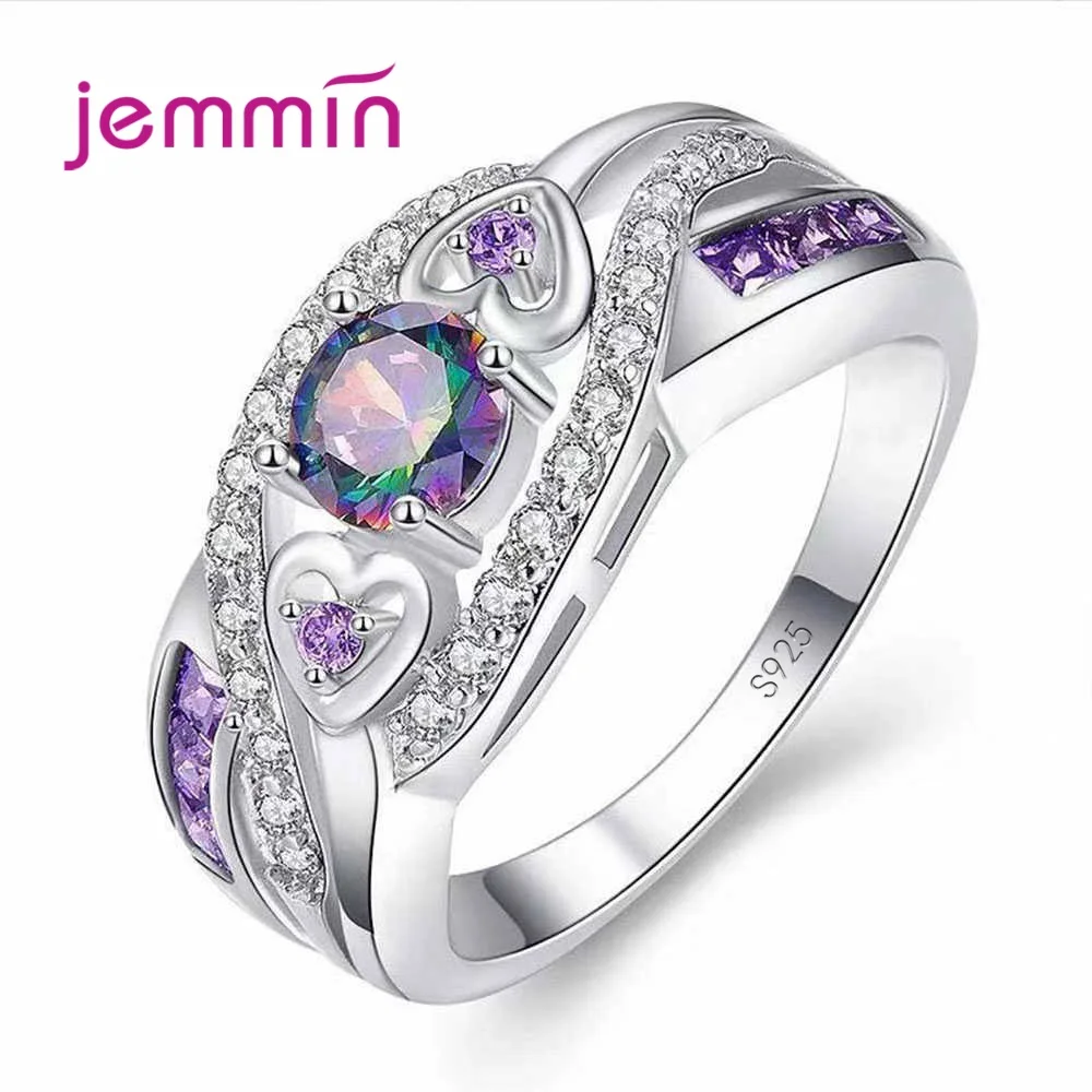 Hot Sale Shining S90 Silver Color Band Rings 5A Rainbow Mystic Cubic Zircon Heart True Love Wedding Jewelry Gifts Big Size
Hot Sale Shining S90 Silver Color Band Rings 5A Rainbow Mystic Cubic Zircon Heart True Love Wedding Jewelry Gifts Big Size