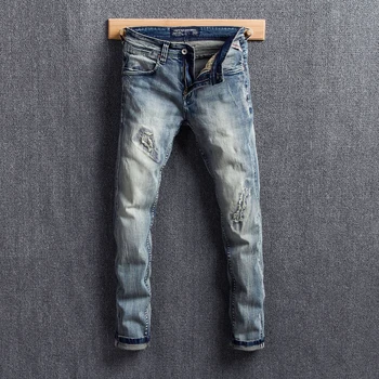 Italian Style Fashion Men Jeans Elastic Slim Fit Ripped Jeans Men Vintage Classical Denim Pants Streetwear Hip Hop Jeans homme
Italian Style Fashion Men Jeans Elastic Slim Fit Ripped Jeans Men Vintage Classical Denim Pants Streetwear Hip Hop Jeans homme