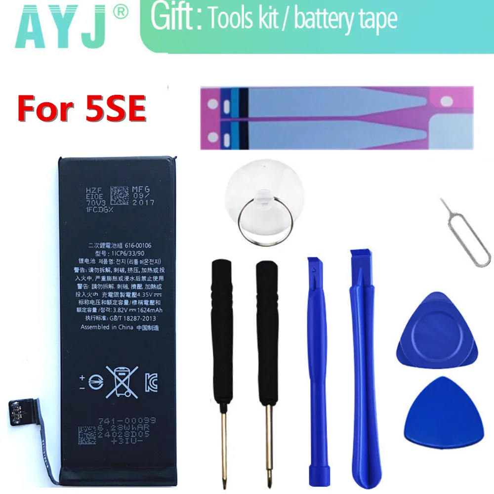 Original AYJ Phone Battery For Apple iphone SE 5se Bateria Real Capacity 1560mAh replacement batteries 0 cycle with Tool
Original AYJ Phone Battery For Apple iphone SE 5se Bateria Real Capacity 1560mAh replacement batteries 0 cycle with Tool