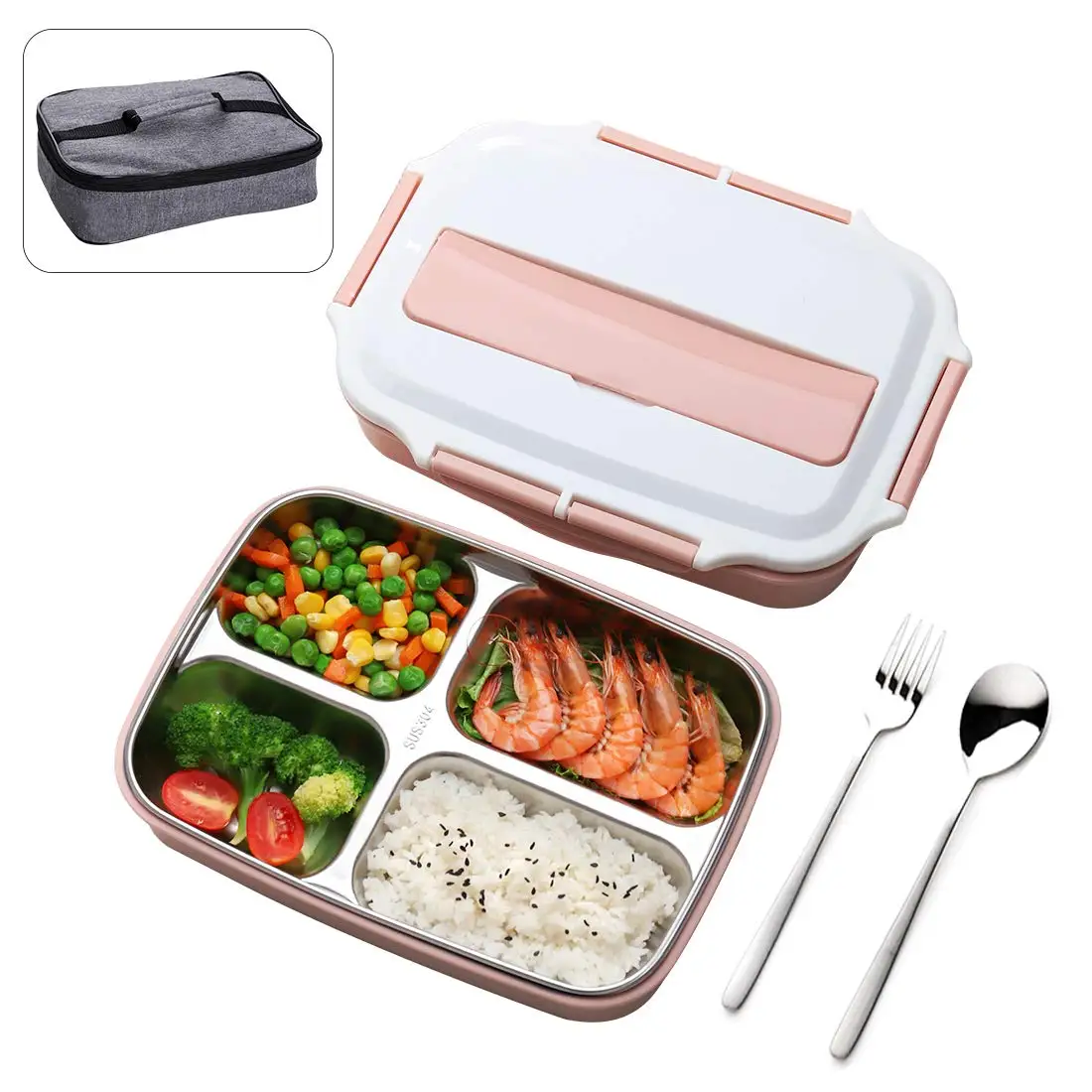 OENISALL 4-Compartment Lunch Box with Insulation Bag and Spoon Fork,Office Bento Boxes for Adults Office Work outdoor bento Pink
OENISALL 4-Compartment Lunch Box with Insulation Bag and Spoon Fork,Office Bento Boxes for Adults Office Work outdoor bento Pink