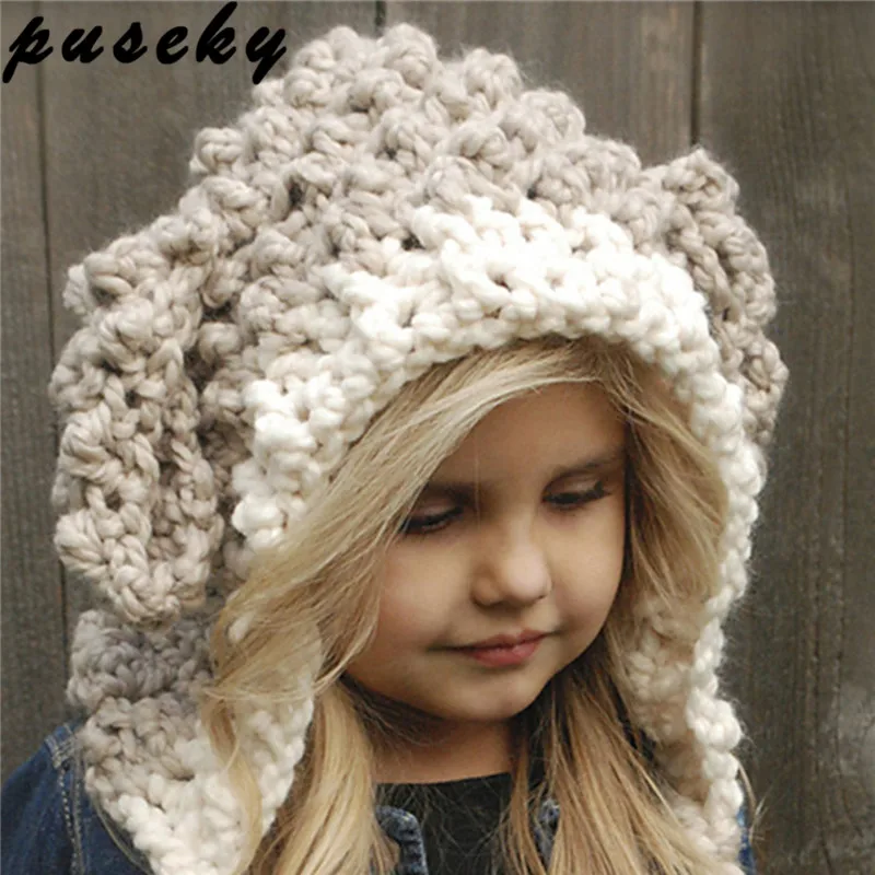 Puseky Winter Rabbit Ear Kids Baby Hats Lovely Infant Toddler Girl Boy Beanie Cap Warm Baby Earflap Caps Ski Crochet Hat 5-8Y
Puseky Winter Rabbit Ear Kids Baby Hats Lovely Infant Toddler Girl Boy Beanie Cap Warm Baby Earflap Caps Ski Crochet Hat 5-8Y