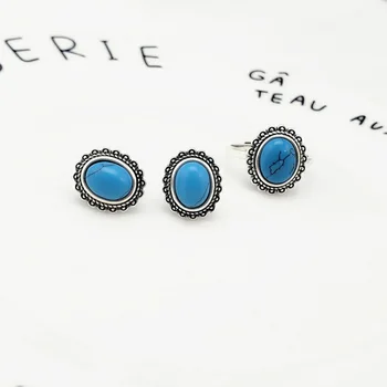 Genuine Solid s925 Silver Jewelry Sets Bohemian Ethnic Women's With Natural Turquoise Stone Fine Jewelry
Genuine Solid s925 Silver Jewelry Sets Bohemian Ethnic Women's With Natural Turquoise Stone Fine Jewelry