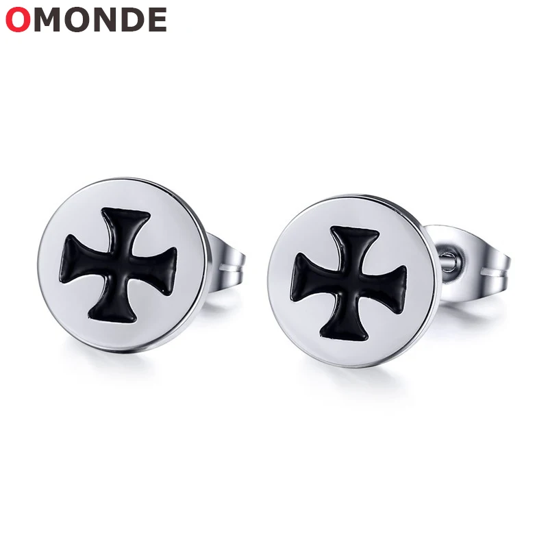 Stainless Steel Black Enamel Maltese Cross Stud Earrings for Male Christian Knight Men Fashion Ear Jewelry 8 mm Drop Shipping
Stainless Steel Black Enamel Maltese Cross Stud Earrings for Male Christian Knight Men Fashion Ear Jewelry 8 mm Drop Shipping
