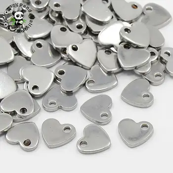 304 Stainless Steel Pendants, Heart Charms, Stainless Steel Color, 10x9x1.5mm, Hole: 2mm
304 Stainless Steel Pendants, Heart Charms, Stainless Steel Color, 10x9x1.5mm, Hole: 2mm