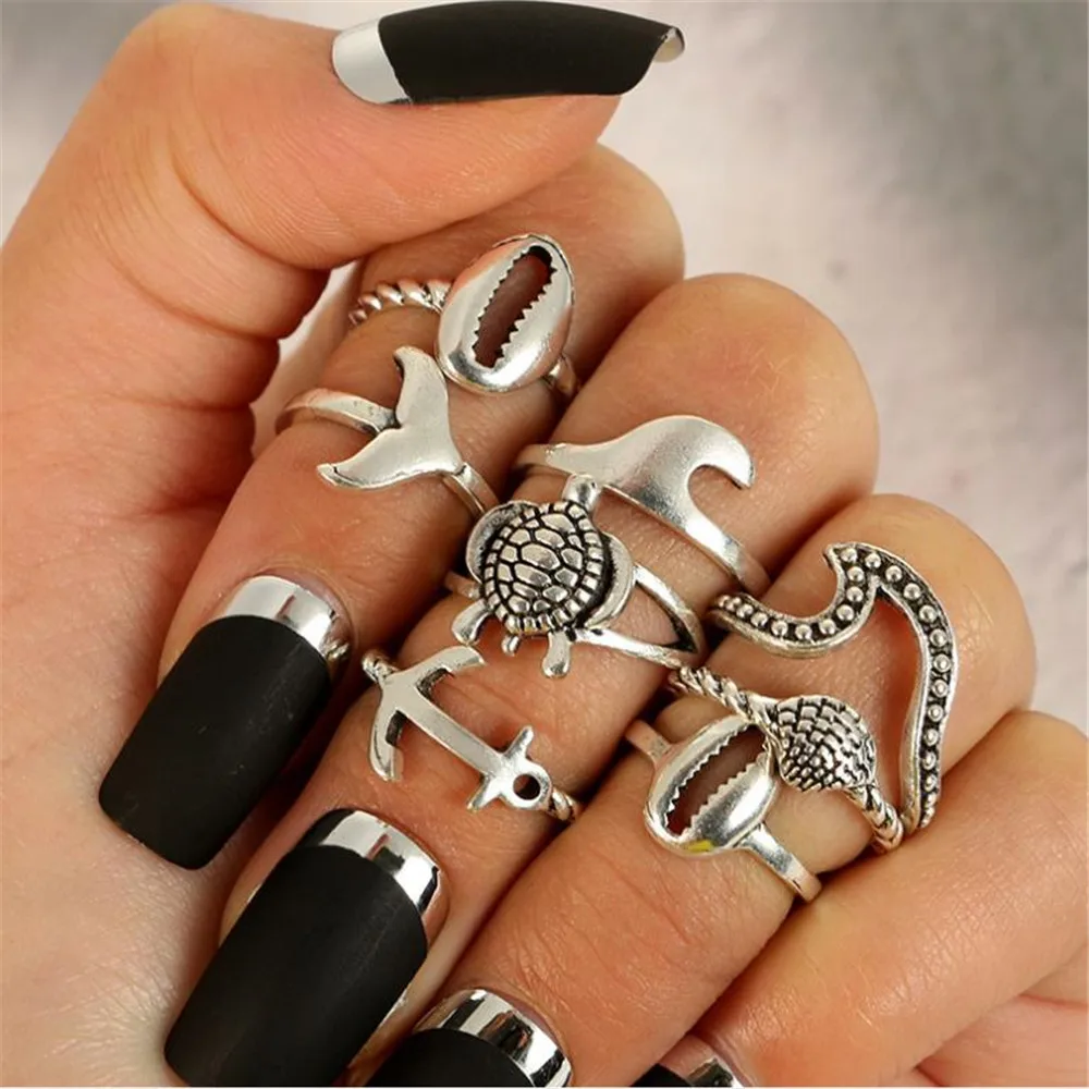 Men and women Share Fashion 8 piece /set Fishtail Retro Rings Turtle Shell Scallop Octopus Joint Jewelry Rings
Men and women Share Fashion 8 piece /set Fishtail Retro Rings Turtle Shell Scallop Octopus Joint Jewelry Rings