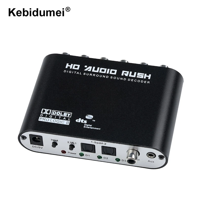 Digital audio decoder SPDIF Coaxial Stereo to RCA DTS AC3 digital to 5.1 Amplifier Analog Converter for PS3 Xbox DVD player
Digital audio decoder SPDIF Coaxial Stereo to RCA DTS AC3 digital to 5.1 Amplifier Analog Converter for PS3 Xbox DVD player
