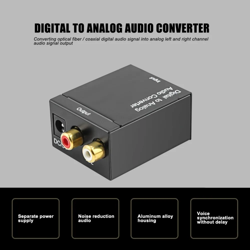 Цифровой оптический коаксиальный сигнал в аналоговый аудио конвертер адаптер RCA