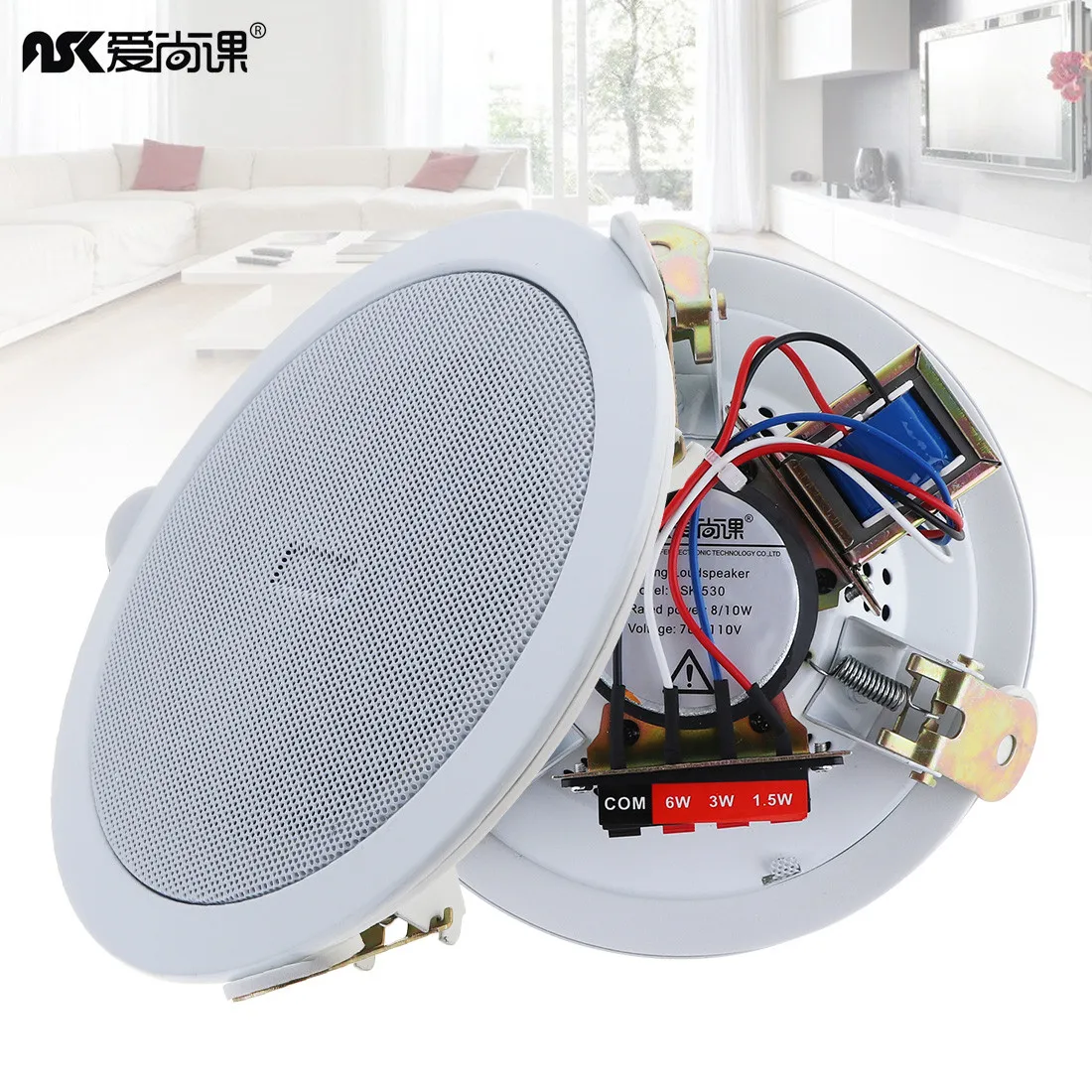 5 Inch 10W Fashion Metal Microphone Input USB MP3 Player Ceiling Speaker Public Broadcast Background Music Loudspeaker for Home
5 Inch 10W Fashion Metal Microphone Input USB MP3 Player Ceiling Speaker Public Broadcast Background Music Loudspeaker for Home