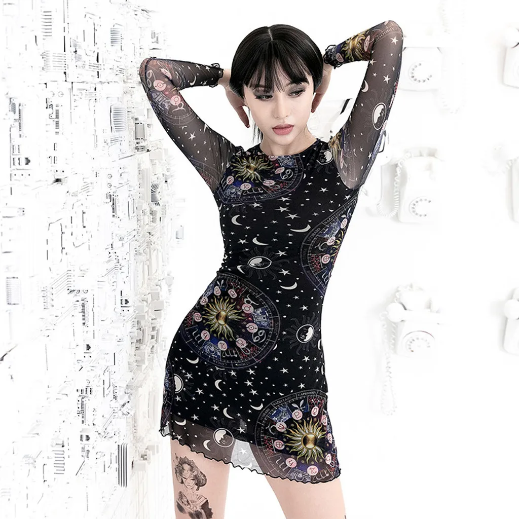 Summer Clothes For Women Sheer Mesh Sexy Starry Sky Print Party Punk Skinny Sheath Moda Praia Dress Shipped within 36 hours
Summer Clothes For Women Sheer Mesh Sexy Starry Sky Print Party Punk Skinny Sheath Moda Praia Dress Shipped within 36 hours