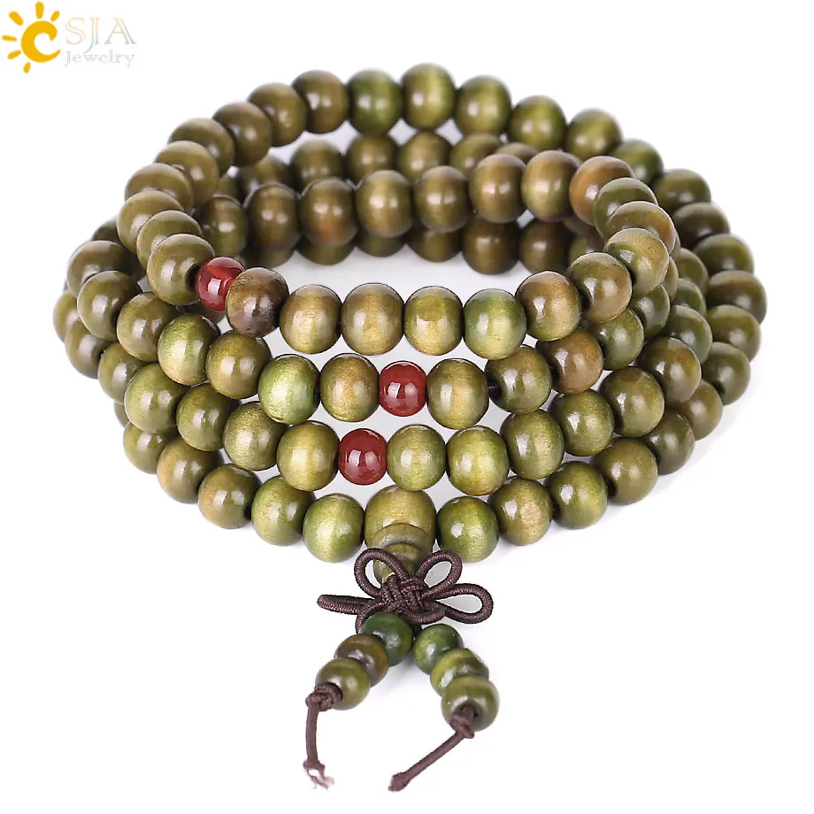 CSJA Green Wood Buddha Beads Bracelets Link Wrist Bracelet Buddhist Prayer Bead Chinese Knot Elastic Rope Religious Jewelry S036
CSJA Green Wood Buddha Beads Bracelets Link Wrist Bracelet Buddhist Prayer Bead Chinese Knot Elastic Rope Religious Jewelry S036