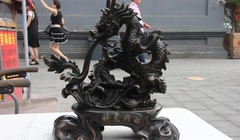 17 China fengshui Bronze Copper Zodiac Year Dragon play bead lucky Dragon Statue 
17 China fengshui Bronze Copper Zodiac Year Dragon play bead lucky Dragon Statue