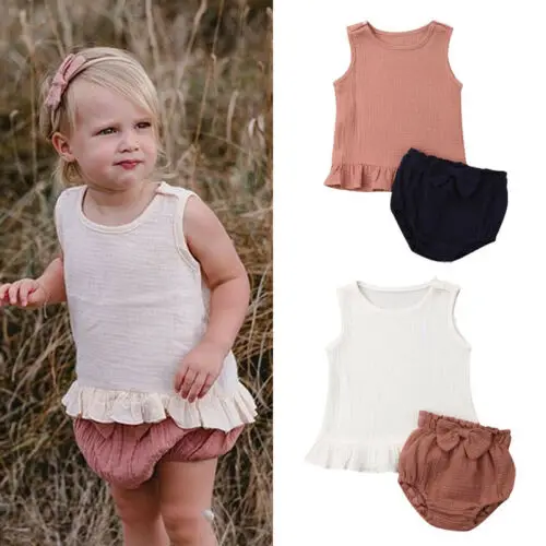 Brand New Newborn Toddler Kids Baby Girls Summer Tops Vest+Bowknot Bottom Dress Bowknot Pants Shorts Outfits Set 1-5Years
Brand New Newborn Toddler Kids Baby Girls Summer Tops Vest+Bowknot Bottom Dress Bowknot Pants Shorts Outfits Set 1-5Years