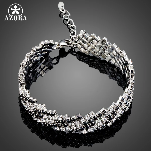 AZORA Fashion Female with Black and Clear Tiny Cubic Zirconia Paved Women Bracelet TS0096
AZORA Fashion Female with Black and Clear Tiny Cubic Zirconia Paved Women Bracelet TS0096