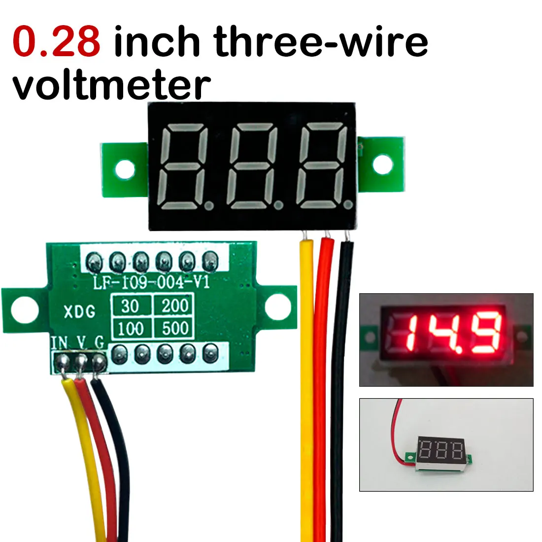 DIY Red Digital LED Mini Display Module DC0-100V Voltmeter Voltage Tester Panel Meter Gauge for Motorcycle Car
DIY Red Digital LED Mini Display Module DC0-100V Voltmeter Voltage Tester Panel Meter Gauge for Motorcycle Car