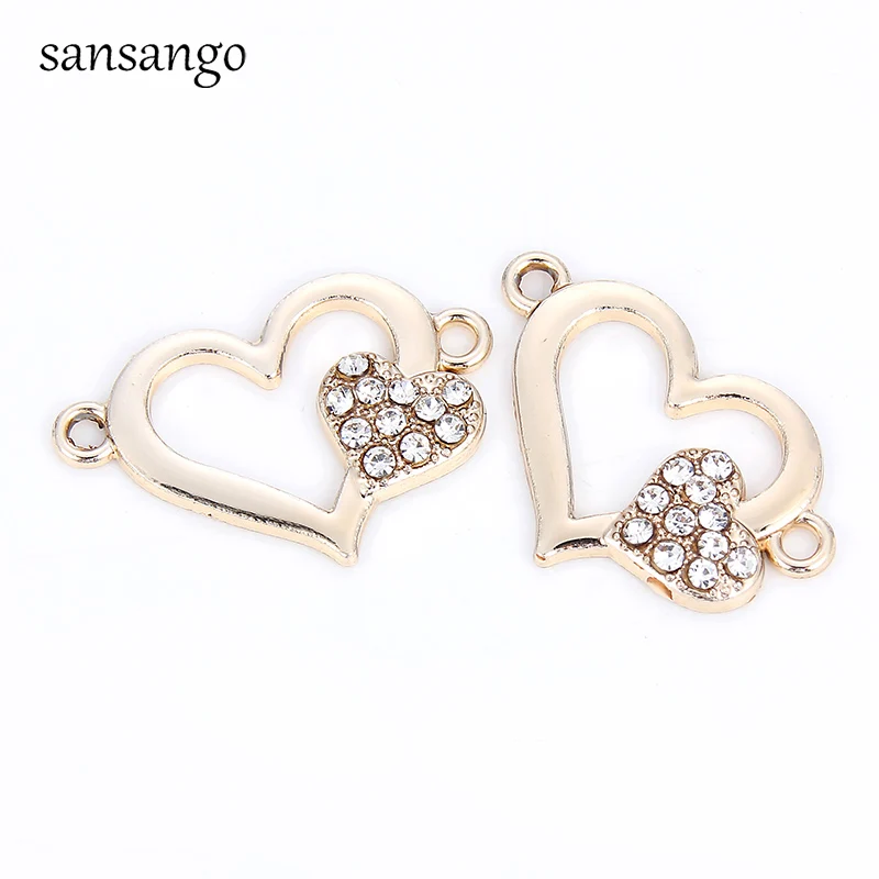 10PCS Golden Silver Color Crystal Double Love Heart Cross Alloy Charms Pendant For Women Jewelry DIY Making Necklace Accessories
10PCS Golden Silver Color Crystal Double Love Heart Cross Alloy Charms Pendant For Women Jewelry DIY Making Necklace Accessories