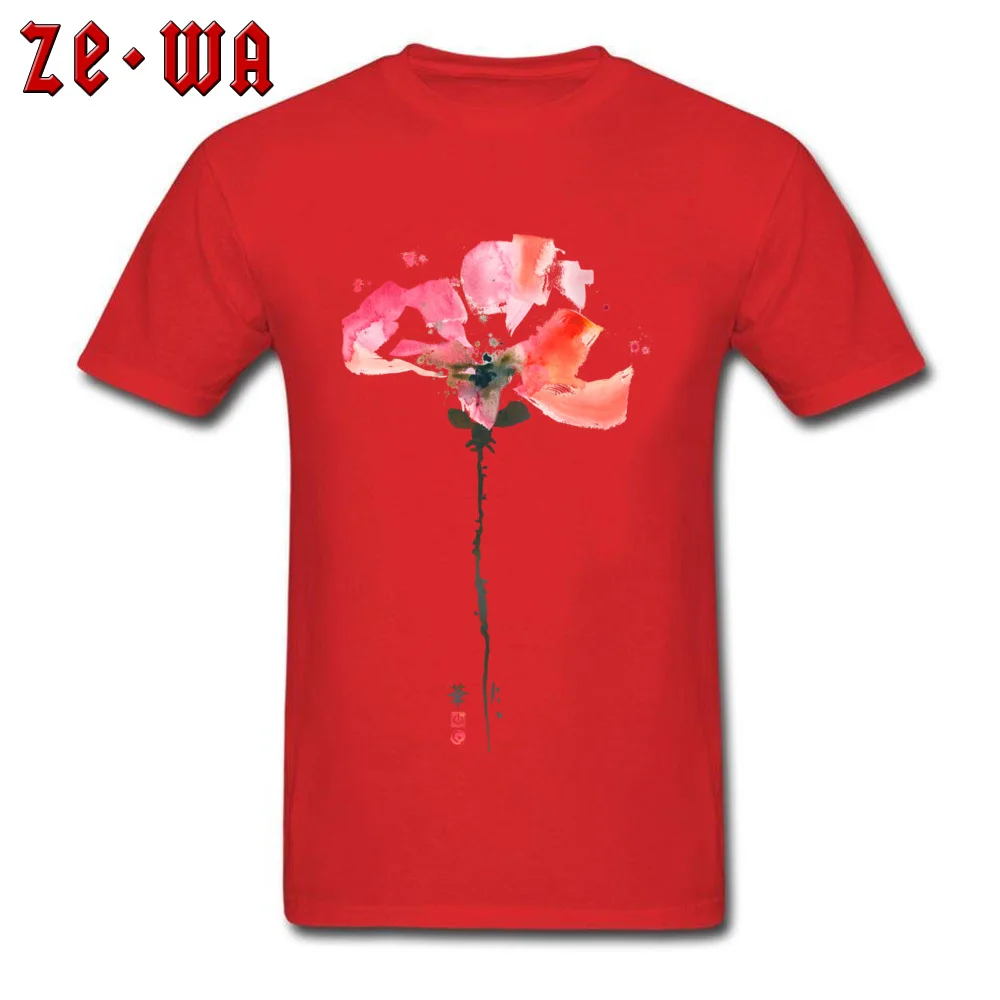 T Shirt Pretty Poppy Tops Tees VALENTINE DAY Hot Sale Design Short Sleeve Pure Cotton Round Collar Men Tshirts Design Pretty Poppy red