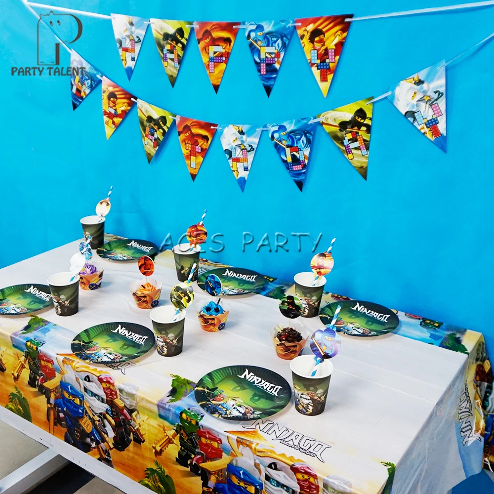 Party supplies 42pcs for 8kids Ninjago theme birthday party decoration tableware set, plate+cup+straw+banner+topper+tablecover
Party supplies 42pcs for 8kids Ninjago theme birthday party decoration tableware set, plate+cup+straw+banner+topper+tablecover