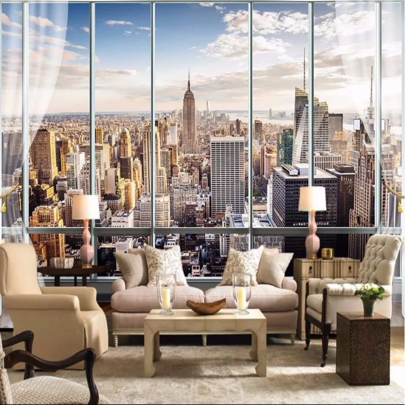 Beibehang Custom Wallpaper 3D Modern Fake Windows Living Sofa Bed Bedroom New York Architecture Background wall 3d wallpaper
Beibehang Custom Wallpaper 3D Modern Fake Windows Living Sofa Bed Bedroom New York Architecture Background wall 3d wallpaper