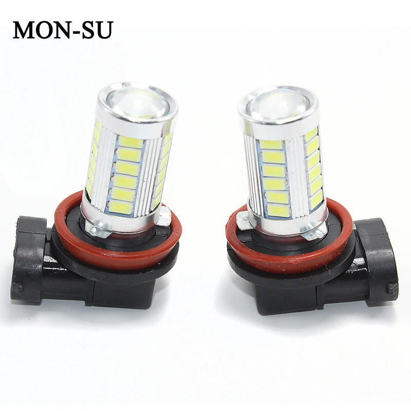 MON-SU 2pcs Fog Light H7 H11 LED High Power 33 Smd Fog Head Tail Driving Car Light Bulb Lamp 12v Car Light Source White Red Blue
MON-SU 2pcs Fog Light H7 H11 LED High Power 33 Smd Fog Head Tail Driving Car Light Bulb Lamp 12v Car Light Source White Red Blue
