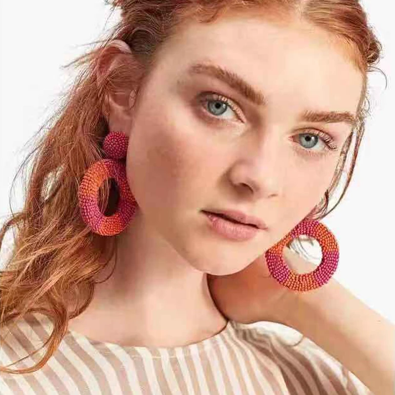 FASHIONSNOOPS Boho Handmade Beaded Earrings Jewelry for Women Bead Resin Drop Dangle Earrings Wedding Party Statement Bijoux
FASHIONSNOOPS Boho Handmade Beaded Earrings Jewelry for Women Bead Resin Drop Dangle Earrings Wedding Party Statement Bijoux